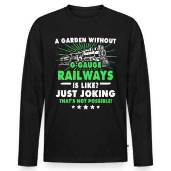 Garteneisenbahn Modelleisenbahn Spur G - Männer Premium Bio Langarmshirt - Schwarz - Vorne - Nico (187cm)