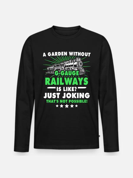 Garteneisenbahn Modelleisenbahn Spur G - Männer Premium Bio Langarmshirt - Schwarz