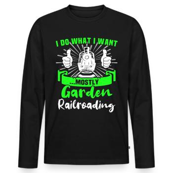 Garteneisenbahn Modelleisenbahn Spur G - Männer Premium Bio Langarmshirt - Schwarz - Vorne - Nico (187cm)
