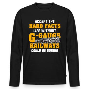 Garteneisenbahn Modelleisenbahn Spur G - Männer Premium Bio Langarmshirt - Schwarz - Vorne - Nico (187cm)