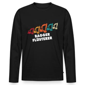 Bagger Flüsterer Baggerflüsterer - Männer Premium Bio Langarmshirt - Schwarz - Vorne - Nico (187cm)