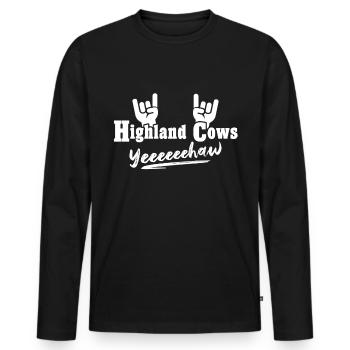 Highland cattle Highland Cow - Men's Premium Organic Long Sleeve Shirt - black - Front - Nico (187cm)