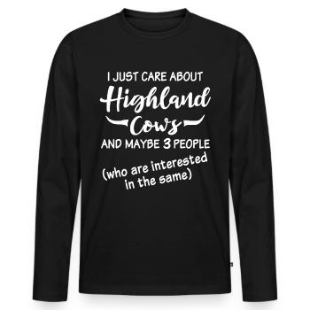 Vache des Highlands - T-shirt manches longues Premium bio Homme - noir - Devant - Nico (187cm)