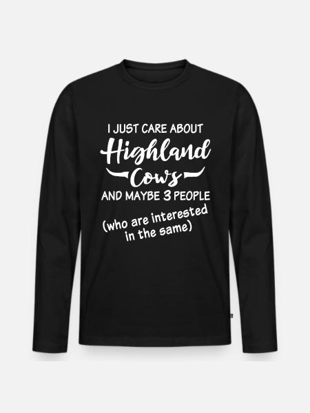 Highland Cow - Men's Premium Organic Long Sleeve Shirt - black