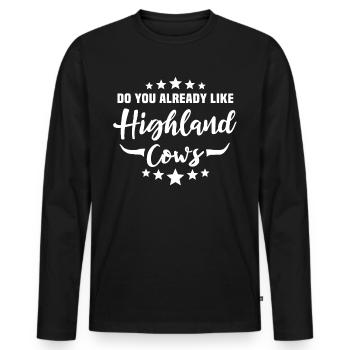 Highland cattle Highland Cow - Men's Premium Organic Long Sleeve Shirt - black - Front - Nico (187cm)
