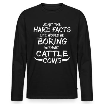 Highland cattle Highland Cow - Men's Premium Organic Long Sleeve Shirt - black - Front - Nico (187cm)