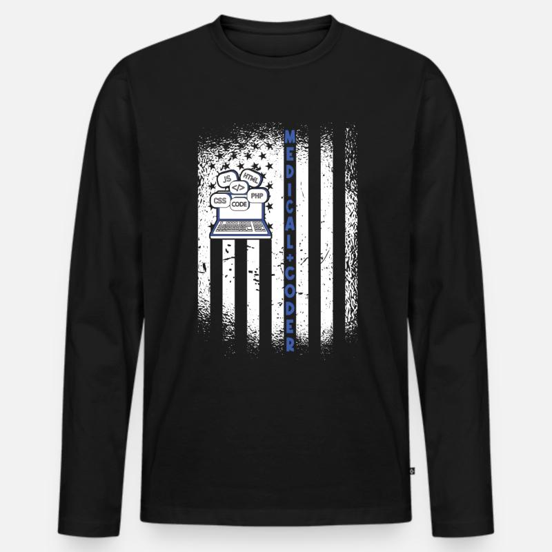 Medical Assistant - Medical Coder - Men's Premium Organic Long Sleeve Shirt - black