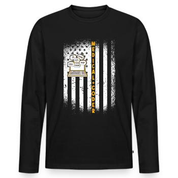 Assistant médical - Codeur médical - T-shirt manches longues Premium bio Homme - noir - Devant - Nico (187cm)