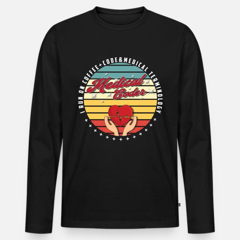 Medical Assistant - Medical Coder - Men's Premium Organic Long Sleeve Shirt - black