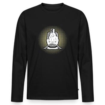 Modélisme ferroviaire à écartement G - T-shirt manches longues Premium bio Homme - noir - Devant - Nico (187cm)