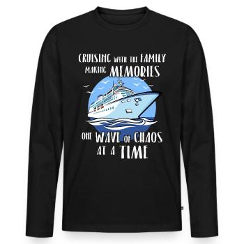 Croisière familiale Croisière familiale - T-shirt manches longues Premium bio Homme - noir - Devant - Nico (187cm)