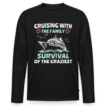 Cruise Family Sea Voyage - Men's Premium Organic Long Sleeve Shirt - black - Front - Nico (187cm)