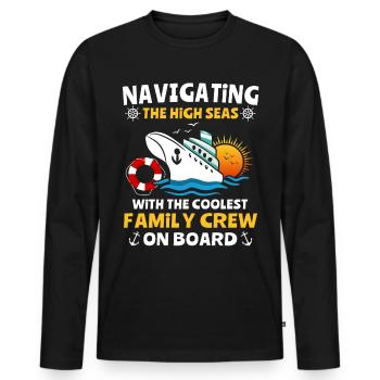 Cruise Sea Voyage Family Cruise - Men's Premium Organic Long Sleeve Shirt - black - Front - Nico (187cm)