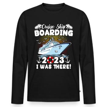 Cruise 2023 Cruise Ship - Men's Premium Organic Long Sleeve Shirt - black - Front - Nico (187cm)