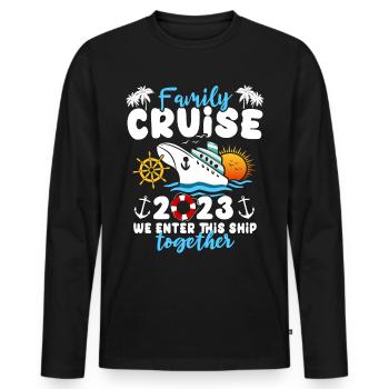 Kreuzfahrt 2023 Seereise - Männer Premium Bio Langarmshirt - Schwarz - Vorne - Nico (187cm)