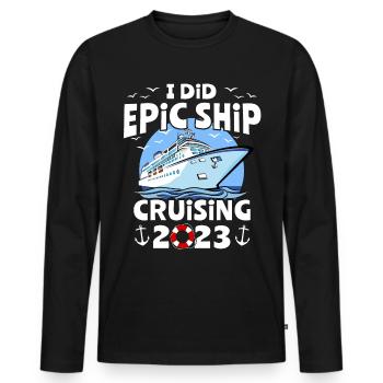 Croisière 2023 Bateau de croisière - T-shirt manches longues Premium bio Homme - noir - Devant - Nico (187cm)