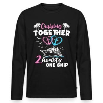 Cruise Couple Sea Voyage Cruise Ship - Men's Premium Organic Long Sleeve Shirt - black - Front - Nico (187cm)