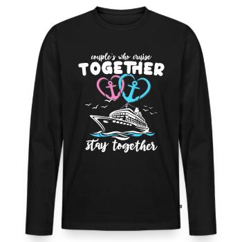 Cruise Couple Sea Voyage Cruise Ship - Men's Premium Organic Long Sleeve Shirt - black - Front - Nico (187cm)