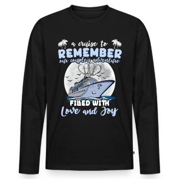 Cruise Couple Sea Voyage Cruise Ship - Men's Premium Organic Long Sleeve Shirt - black - Front - Nico (187cm)