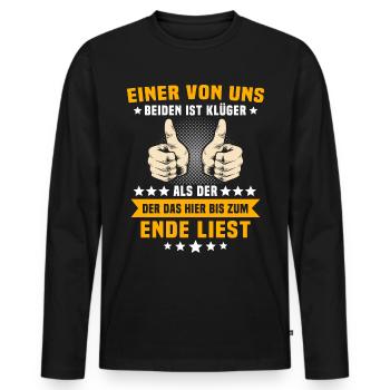 Lustige Sprüche - Männer Premium Bio Langarmshirt - Schwarz - Vorne - Nico (187cm)