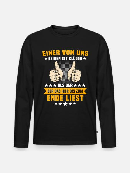 Lustige Sprüche - Männer Premium Bio Langarmshirt - Schwarz