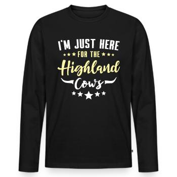 Bovins des Highlands Vache des Highlands - T-shirt manches longues Premium bio Homme - noir - Devant - Nico (187cm)