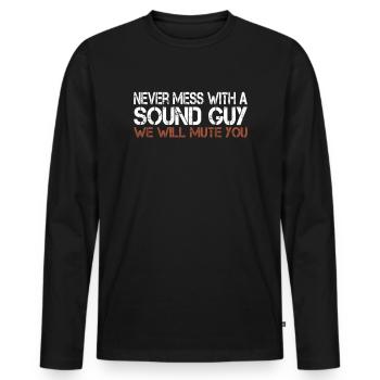 Technicien du son Technicien du son Musique - T-shirt manches longues Premium bio Homme - noir - Devant - Nico (187cm)