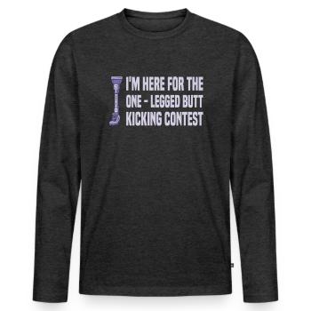 Leg amputation - Men's Premium Organic Long Sleeve Shirt - heather anthracite - Front - Nico (187cm)