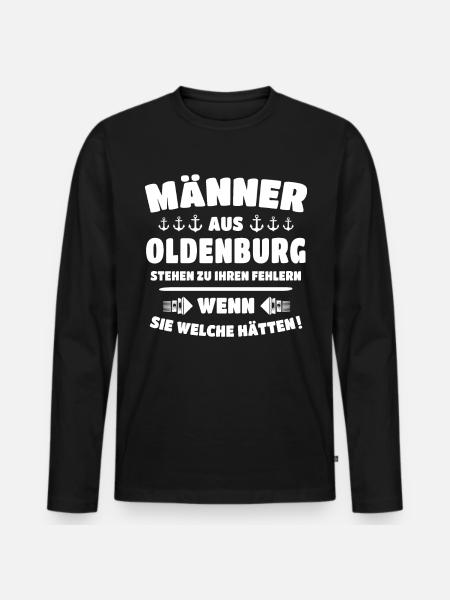Oldenburg Sprüche Oldenburger - Männer Premium Bio Langarmshirt - Schwarz