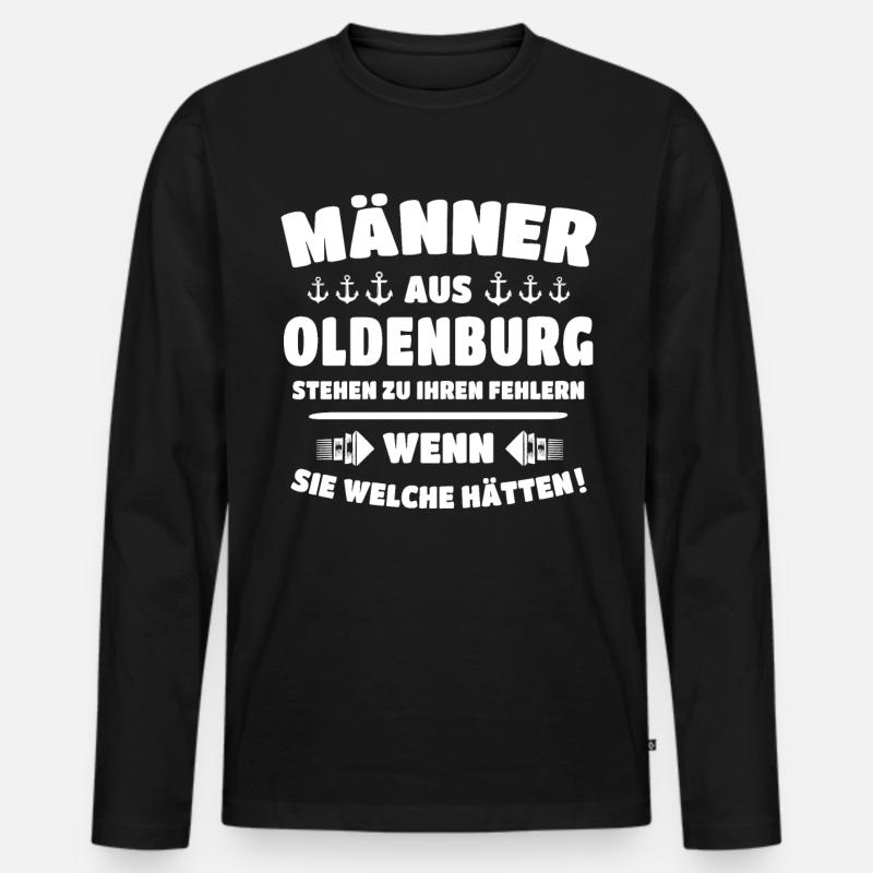 Oldenburg Sprüche Oldenburger - Männer Premium Bio Langarmshirt - Schwarz