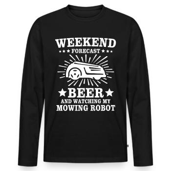 Tondeuse robot - T-shirt manches longues Premium bio Homme - noir - Devant - Nico (187cm)