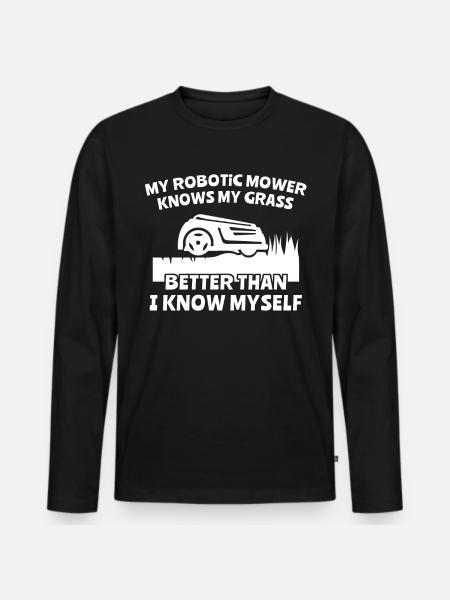 Robotic lawn mower - Men's Premium Organic Long Sleeve Shirt - black