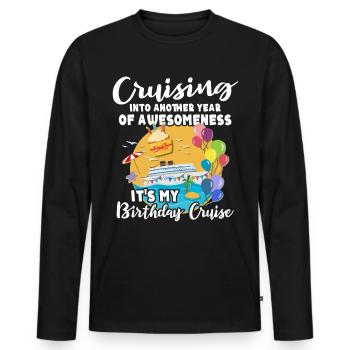 Cruise Birthday Birthday Cruise - Men's Premium Organic Long Sleeve Shirt - black - Front - Nico (187cm)