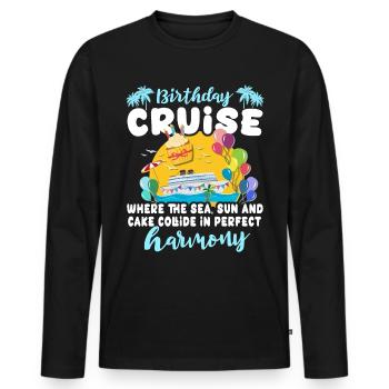 Cruise Birthday Sea Voyage - Men's Premium Organic Long Sleeve Shirt - black - Front - Nico (187cm)