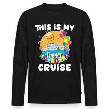 Cruise Birthday Sea Voyage - Men's Premium Organic Long Sleeve Shirt - black - Front - Nico (187cm)
