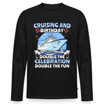Cruise Birthday Birthday Cruise - Men's Premium Organic Long Sleeve Shirt - black - Front - Nico (187cm)