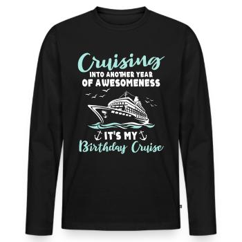 Cruise Birthday Sea Voyage - Men's Premium Organic Long Sleeve Shirt - black - Front - Nico (187cm)