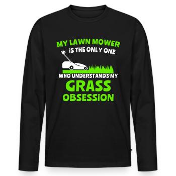 Rasenmäher Rasen Mähen - Männer Premium Bio Langarmshirt - Schwarz - Vorne - Nico (187cm)