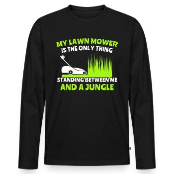 Rasenmäher Rasen Dschungel - Männer Premium Bio Langarmshirt - Schwarz - Vorne - Nico (187cm)