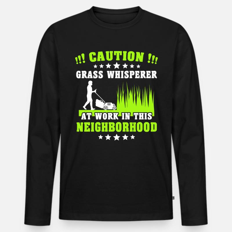 Rasenmäher Rasen Flüsterer - Männer Premium Bio Langarmshirt - Schwarz