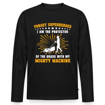 Rasenmäher Rasen Mähen - Männer Premium Bio Langarmshirt - Schwarz - Vorne - Nico (187cm)
