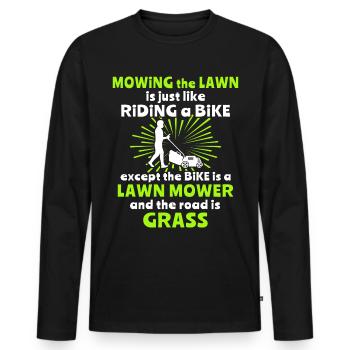 Lawn mowers Lawn mowing - Men's Premium Organic Long Sleeve Shirt - black - Front - Nico (187cm)