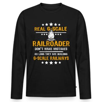 Railroad Garden Fault G Gauge - Men's Premium Organic Long Sleeve Shirt - black - Front - Nico (187cm)