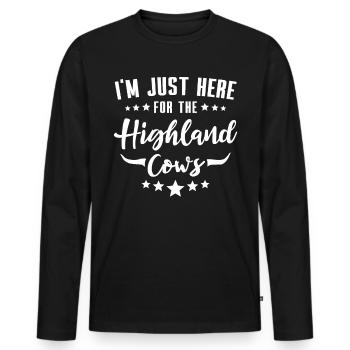 Highland cattle Highland Cow - Men's Premium Organic Long Sleeve Shirt - black - Front - Nico (187cm)