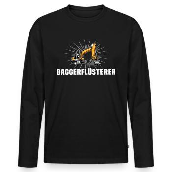 Bagger Baggerfahrer - Männer Premium Bio Langarmshirt - Schwarz - Vorne - Nico (187cm)