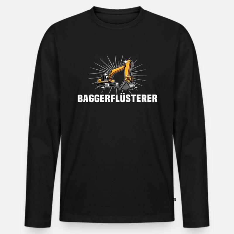 Bagger Baggerfahrer - Männer Premium Bio Langarmshirt - Schwarz