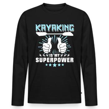 Kayaking Kayakfahrer - Männer Premium Bio Langarmshirt - Schwarz - Vorne - Nico (187cm)