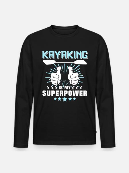 Kayaking Kayakfahrer - Männer Premium Bio Langarmshirt - Schwarz