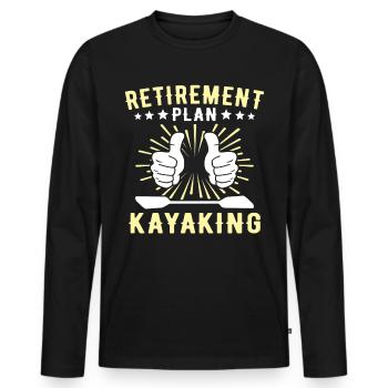 Kayaking Rentner Kayakfahrer - Männer Premium Bio Langarmshirt - Schwarz - Vorne - Nico (187cm)