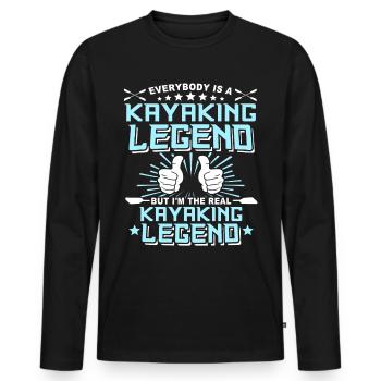 Kayaking Legende Kayakfahrer - Männer Premium Bio Langarmshirt - Schwarz - Vorne - Nico (187cm)